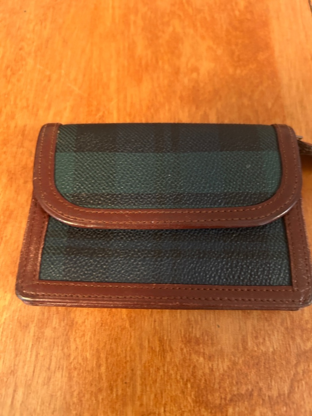 Brown Trim Green Plaid Wallet